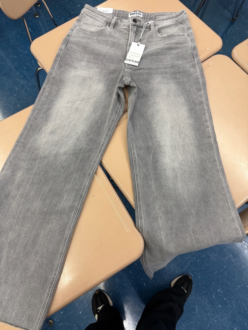 Bayeas Bella high rise Women's stone Gray Wide Leg Jeans
